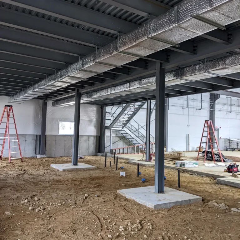 Commercial office ductwork and air-handling installation: project view 10