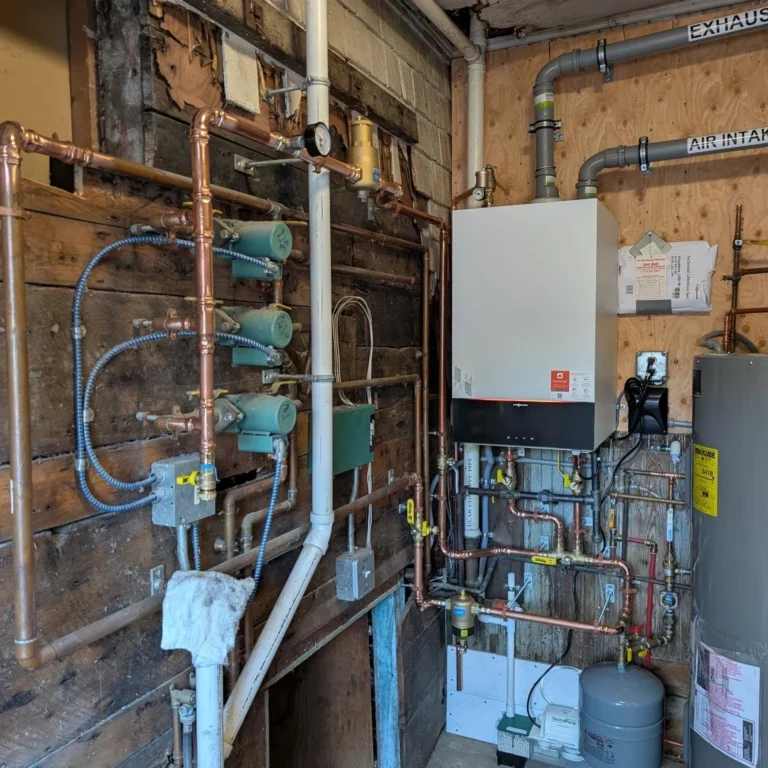 After: Viessmann replacement, repiped with the existing circulators retained